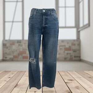 Free Assembly Distressed‎ High Rise Straight Jeans Size 14 Y2K Streetwear Baddie